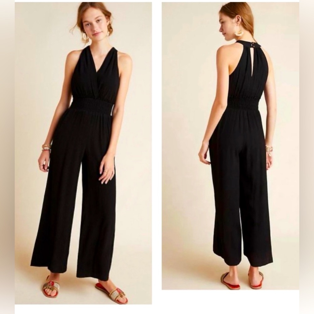Anthropologie Elegant Black Sleeveless Jumpsuit